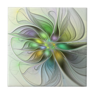 Fantasia Flor Colorida Moderno Abstrato Fractal