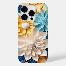 Fantasia Floral Azul e Amarelo 3D
