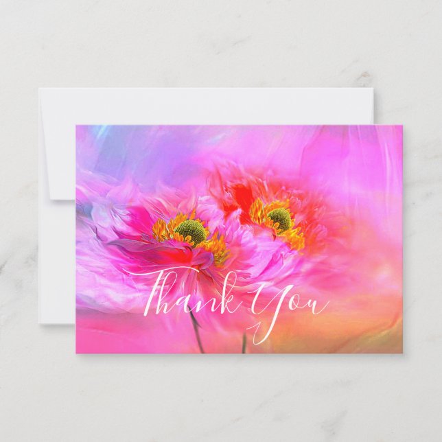 Fantasia floral cartão de agradecimento (Frente)