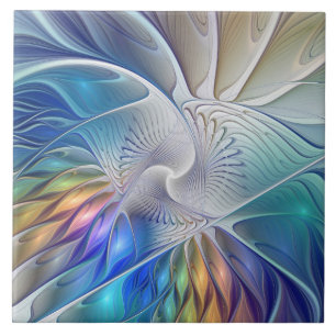 Fantasia Floral, Flor Abstracta Colorida Fractal