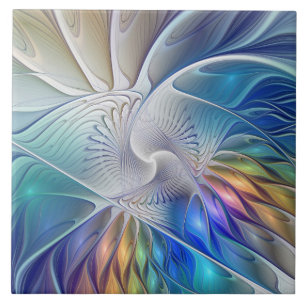 Fantasia Floral, Flor Abstracta Colorida Fractal