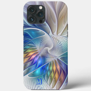 Fantasia Floral, Monograma de Flor Fractal Abstrat