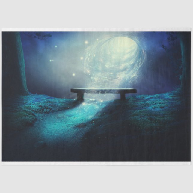 Fantasia Floresta Cosmos - Papel Tecido de Decoupa (Frente )