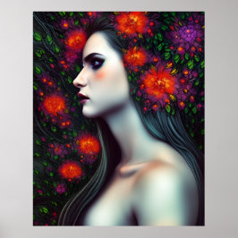 Fantasia mágica poster verde-roxa-vermelha