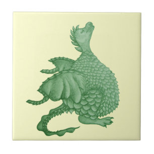 fantasia mítica, criatura verde, dragão