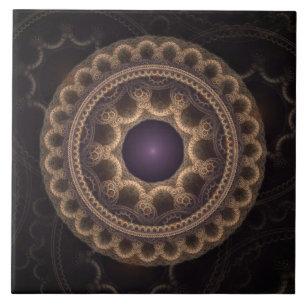 Fantasia negra fractal redonda