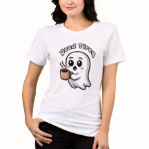 Fantasma Adorável Cansado Segurando Caneca de Café