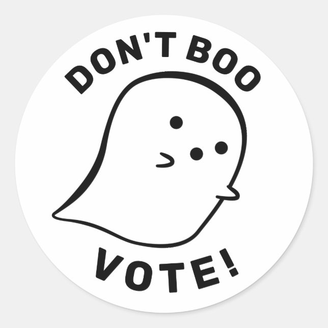 Fantasma Bonita Não Boo, Vote! Adesivo (Frente)