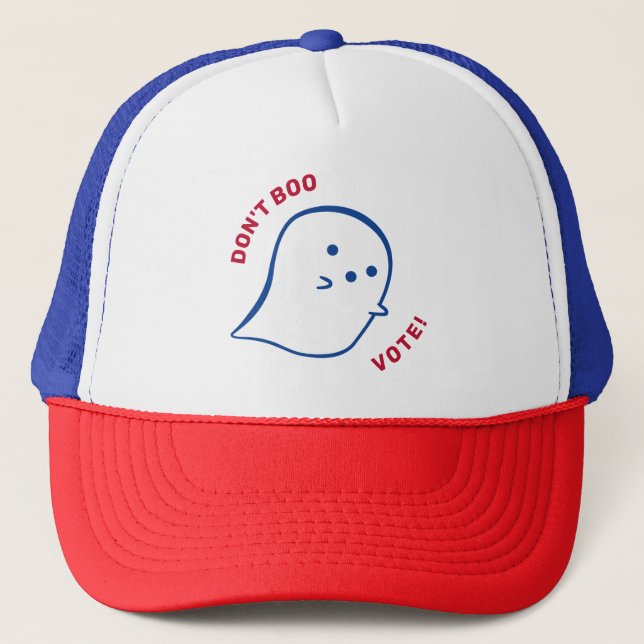 Fantasma Bonita Não Boo, Vote! Boné Trucker (Frente)