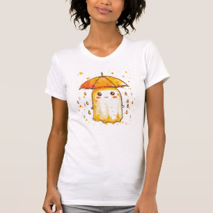 Fantasma Bonito com Camiseta Guarda-chuvas - Kawai