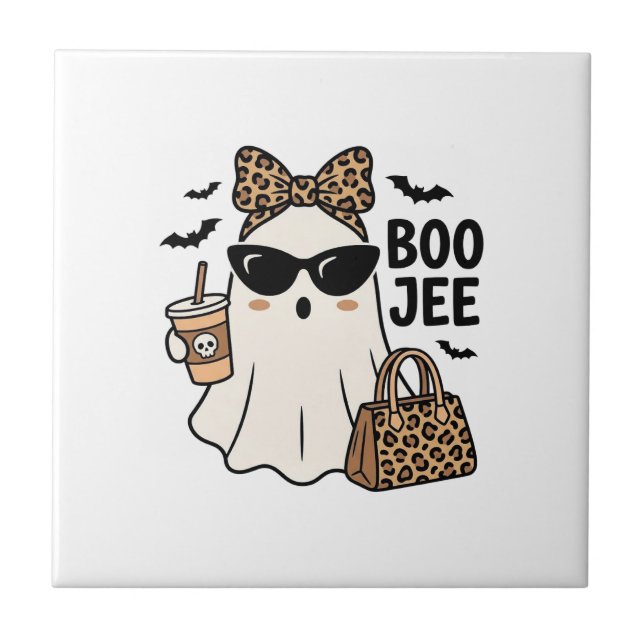 Fantasma Boo Jee Halloween Arco de Leopardo Design (Frente)
