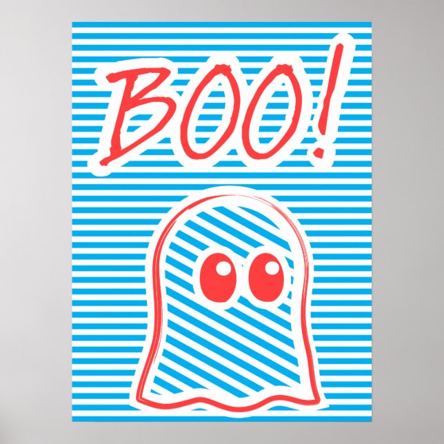 Fantasma, Boo, poster engraçado, poster de tipogra (Frente)