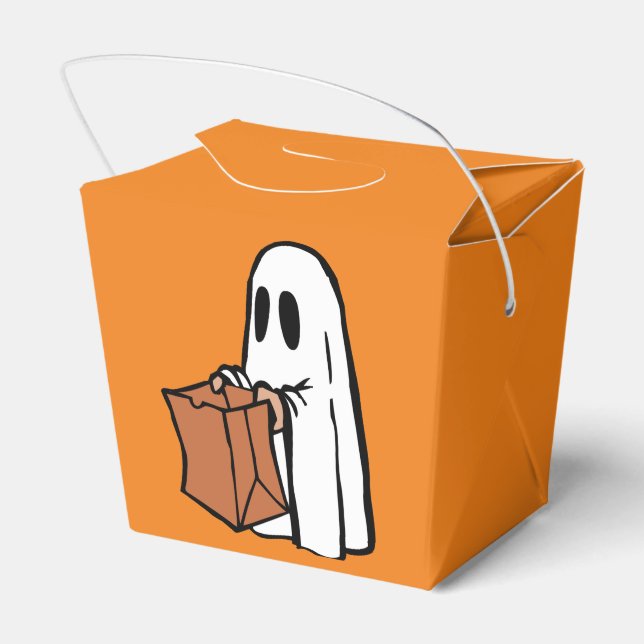 Fantasma Branco com a Caixa de Goodie Bag Trick-or (Verso)