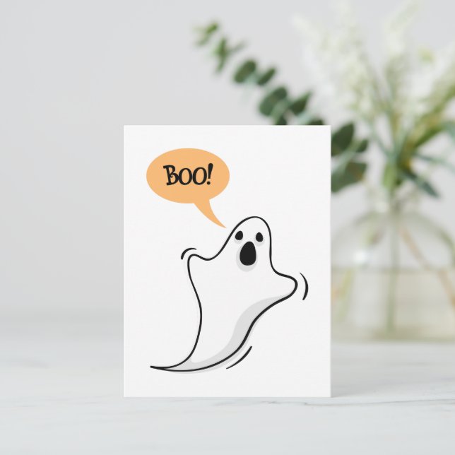 Fantasma de desenho dizendo Boo! cartão postal