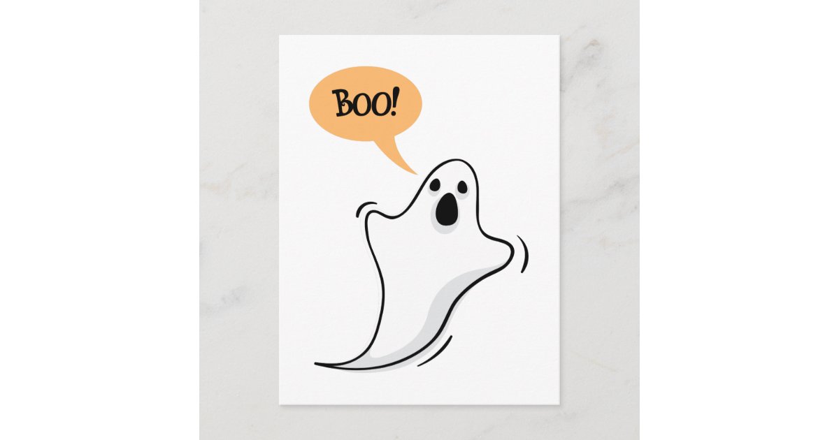 Fantasma de desenho dizendo Boo! cartão postal