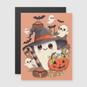 Fantasma de Halloween Fofo no Estilo Kawaii