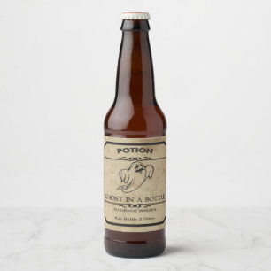Fantasma De Halloween Num Rótulo De Cerveja De Fra