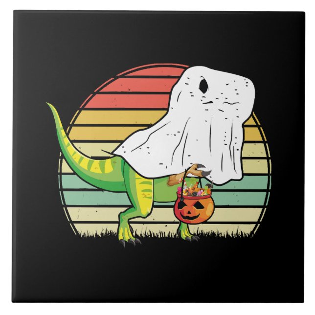 Fantasma Divertido Dinossauro Halloween (Frente)
