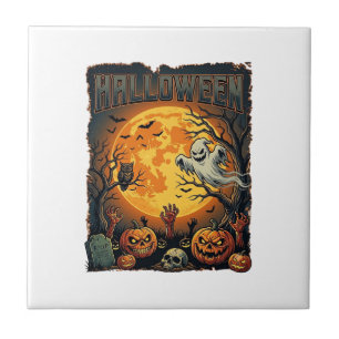 Fantasma do Halloween Lua Cheia Lanternas de Jack