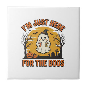 Fantasma engraçado de Halloween aqui para os vaias
