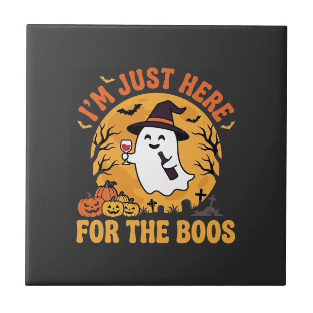 Fantasma engraçado de Halloween Estou aqui apenas  (Frente)