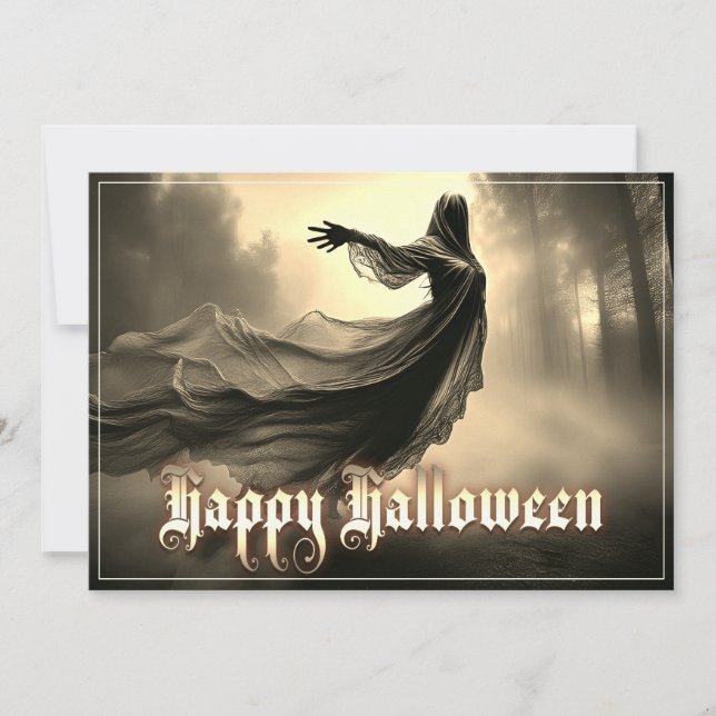 Fantasma Feminino Negro no Inferno - Halloween (Frente)