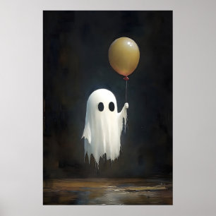 Fantasma fofo com impressão de balão, Halloween di