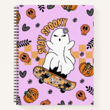 Fantasma legal do Halloween em Laranja de skate