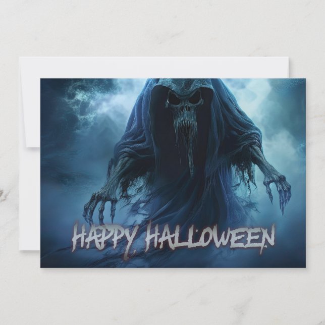 Fantasma preto em uma paisagem infernal - Hallowee (Frente)