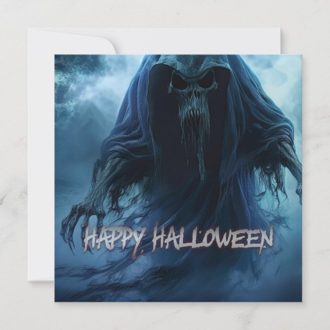 Fantasma preto em uma paisagem infernal - Hallowee (Frente)