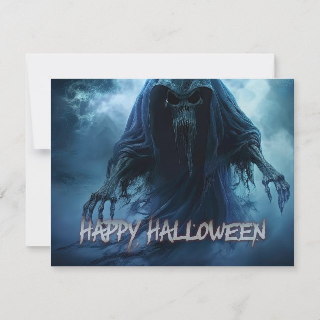 Fantasma preto em uma paisagem infernal - Hallowee (Frente)