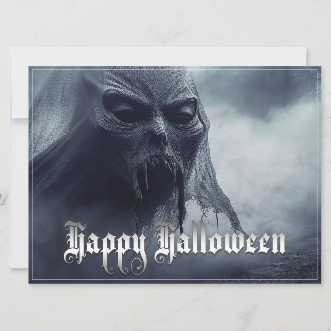 Fantasma preto em uma paisagem infernal - Hallowee (Frente)
