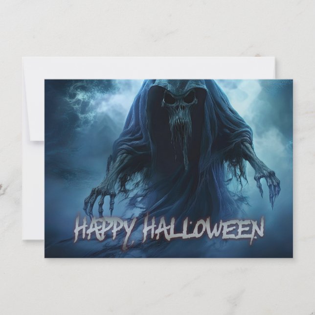 Fantasma preto em uma paisagem infernal - Hallowee (Frente)
