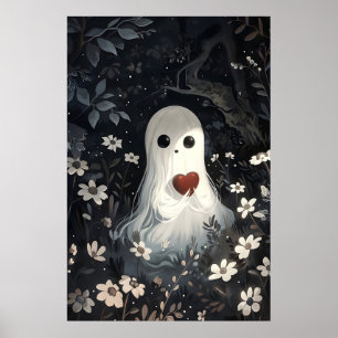 Fantasma Segurando Coração na Floresta Impressão