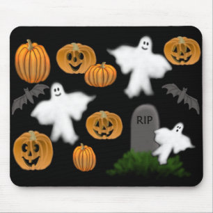 Fantasmas do Dia das Bruxas & abóboras Mousepad