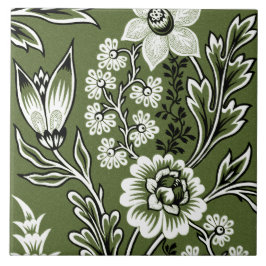 Fantastic Flowers (Moss Green) Fine Art