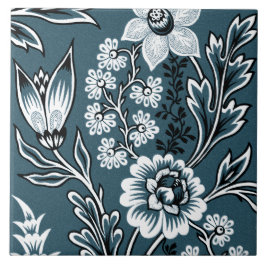 Fantastic Flowers (Slate Teal) Fine Art
