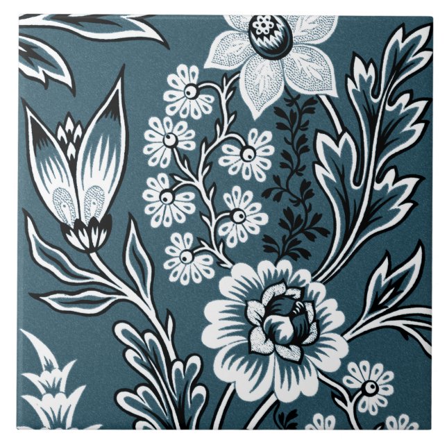 Fantastic Flowers (Slate Teal) Fine Art (Frente)