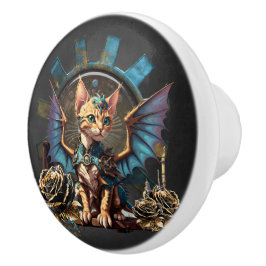 Fantástico gato steampunk de fantasia.