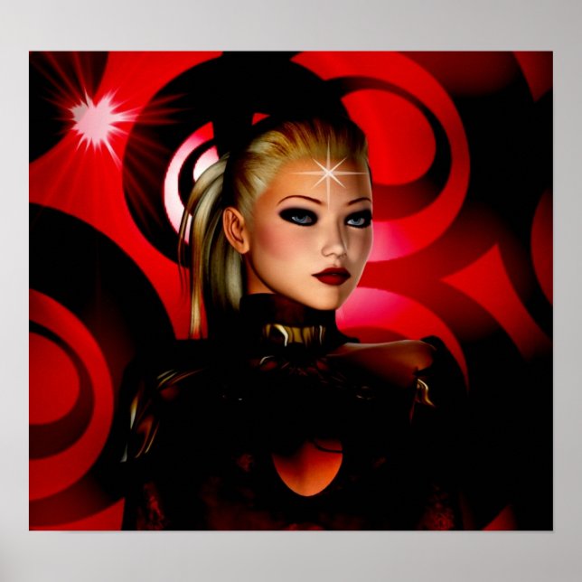 Fantasy Art Poster Red Venus Close-up (Frente)