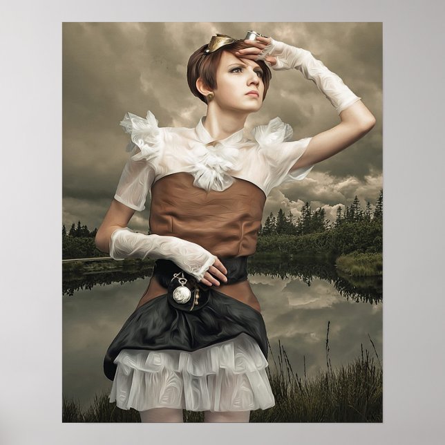 Fantasy Art Steampunk Poster (Frente)
