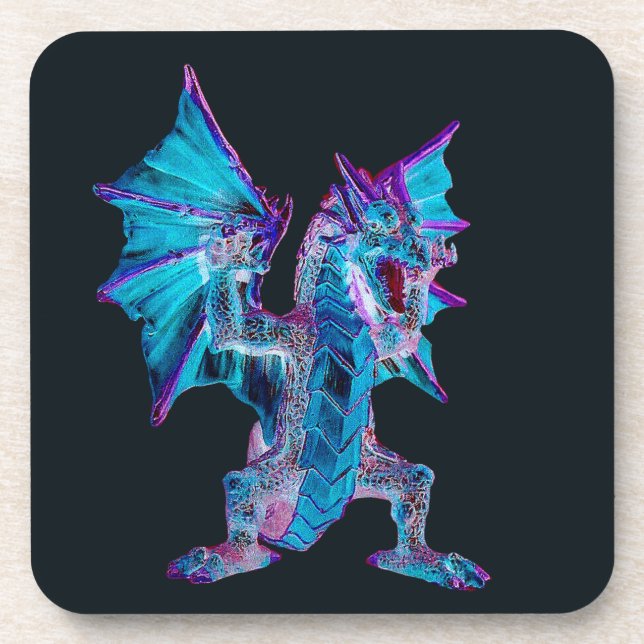 Fantasy Blue Fire Dragon 6 Porta copos (Frente)