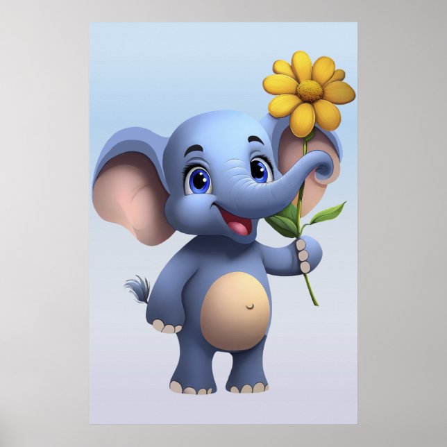 Fantasy Cartoon Elephant Poster (Frente)