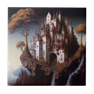 Fantasy Castle Fantasy Art Azulejo Cerâmico