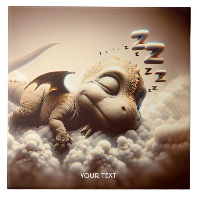 Fantasy Cute Baby Dragon Dormindo (Frente)