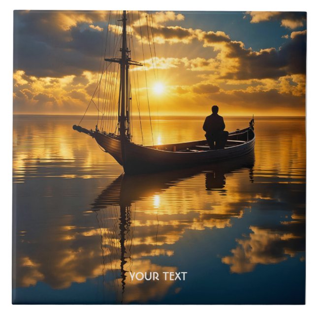 Fantasy Cute Boat Sunset Sea (Frente)