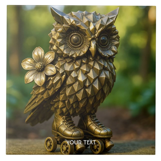 Fantasy Cute Brass Owl Skates (Frente)