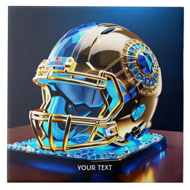 Fantasy Cute Futebol Blue Helmet (Frente)