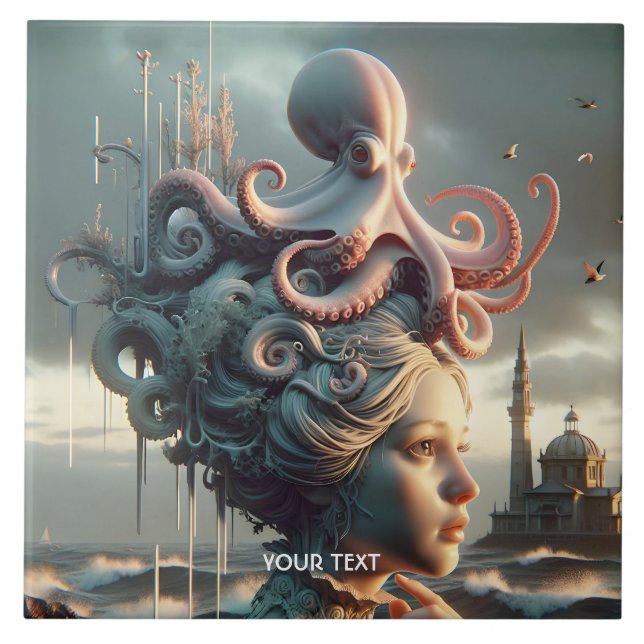 Fantasy Cute Girl Octopus Sea (Frente)