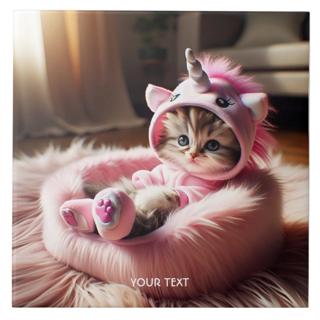 Fantasy Cute Kitten Unicorn Bed (Frente)